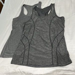 Reebok Gray Size Small Racerback Athletic Tank Top Two Tops Lot Bundle